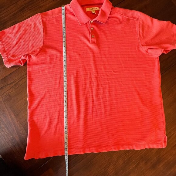 Men's Tommy Bahama Orange Ribbed Polo Shirt, short sleeve, Size XXL - Picture 11 of 11